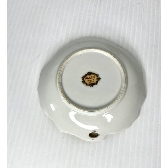 2 Vintage Nasco Japan violet Floral Trinket Dish Leaf Shape 5" shell 3. 5" - Picture 5 of 8